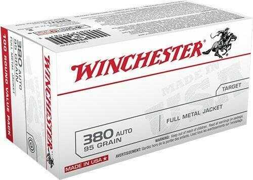 Winchester USA Handgun Ammunition .380 ACP 95 Gr FMJ  100/Box