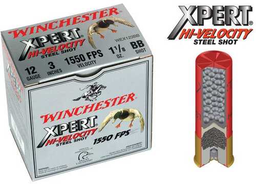 Winchester Xpert High-Velocity Steel 12 Ga 3"  1 1/8 Oz #BB 1550 Fps - 25/Box