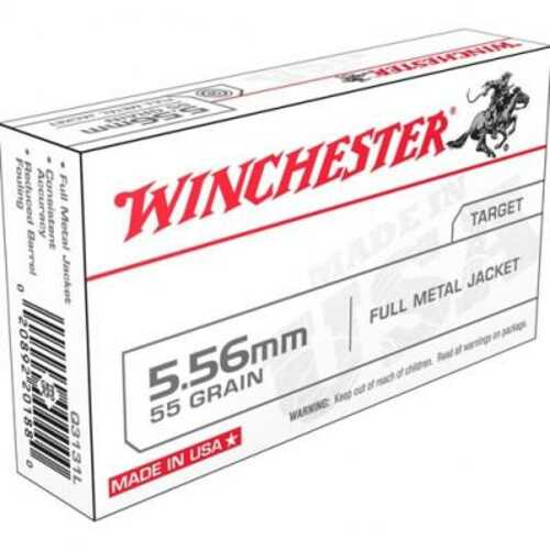 Winchester USA Lake City M193 Rifle Ammunition 5.56mm 55Gr FMJ 3240 Fps 20/ct