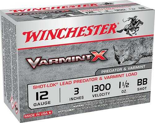 Winchester Varmint X Shot-Lok Shotshell 12 Ga. 3"  1-1/2 Oz  BB 10/ct