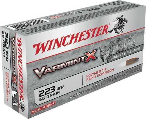 Winchester Varmint X Rifle Ammunition .223 Rem 55 Gr Poly Tip 3240 Fps - 20/Box
