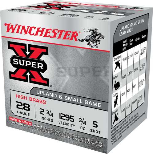 WInchester Super-X High Brass Game 28Ga 2-3/4 In 3/4Oz #5  25/ct