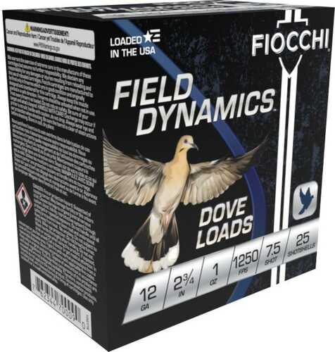 Fiocchi Field Dynamics Shotshells 12 Ga 2 3/4" 1 Oz #7.5 1250 Fps 25/ct
