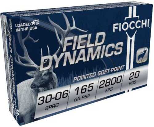 Fiocchi Field Dynamics Rifle Ammunition .30-06 Sprg 165 Gr  PSP 2800 Fps 20/ct