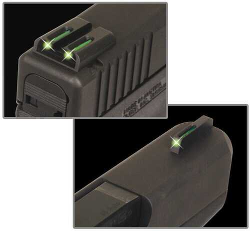 Truglo TFO Tritium/Fiber-Optic Day/Night Sights Fits Glock 17 / 17L 19 22 23 24 26 27 33 34 35 38 And 39 - Front Green/R