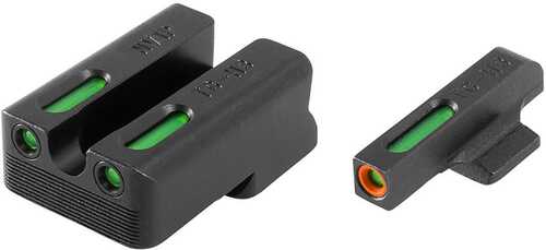 Truglo TFX Pro Tritium/Fiber-Optic Day/Night Sights Fit Novak LoMount Cut .270 Front / .450 Rear - Orange Outline Front/