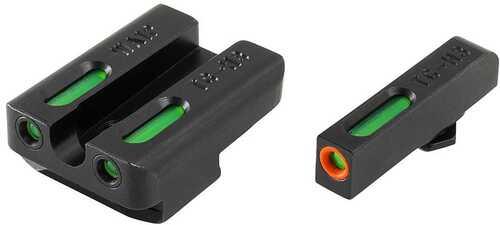 Truglo TFX Pro Tritium/Fiber-Optic Day/Night Sights Fit Walther P99/Walther PPQ - Orange Outline Front/Rear Green