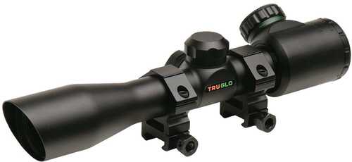 Truglo 4x32mm Crossbow Scope With Weaver Style Rings - Illuminated Dual Color Reticle Matte Black