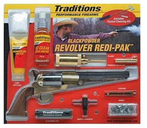 Traditions 1858 Army Redi-Pak Black Powder Revolver / Walnut / Brass .44 Cal 8" Blued Barrel
