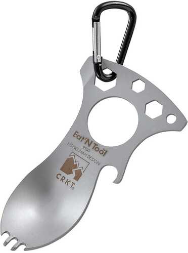 CRKT Eat N Tool - Bead Blast - Spoon Fork Bottle Opener Screwdriver/Pry Tip Metric Wrenches Carabiner