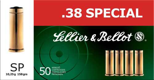 Sellier & Bellot Pistol Revolver Ammo .38 Special 158 Gr 50/Box