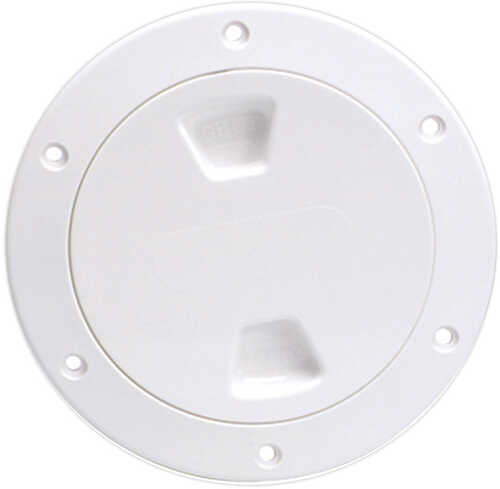 Beckson 4" Smooth Center Screw-Out Deck Plate - White