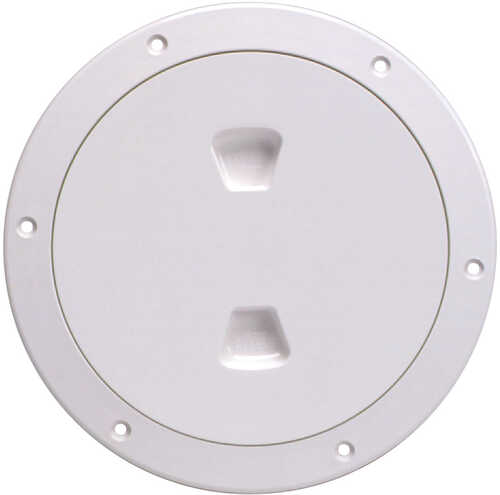 Beckson 6" Smooth Center Screw-Out Deck Plate - White