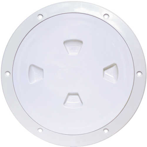 Beckson 8" Smooth Center Screw-Out Deck Plate - White
