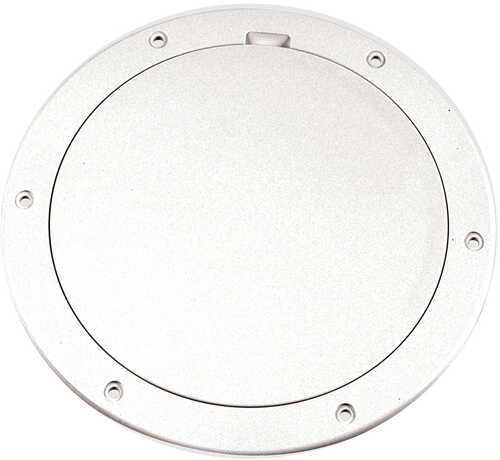 Beckson 6" Smooth Center Pry-Out Deck Plate - White
