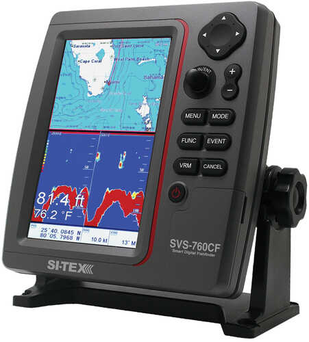 SI-TEX SVS-760CF Dual Frequency Chartplotter/Sounder w/ Navionics+ Flexible Coverage