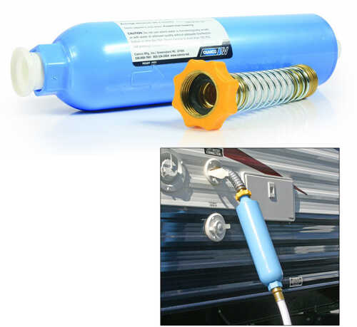 Camco TastePURE KDF/Carbon Water Filter w/Flexible Hose Protector