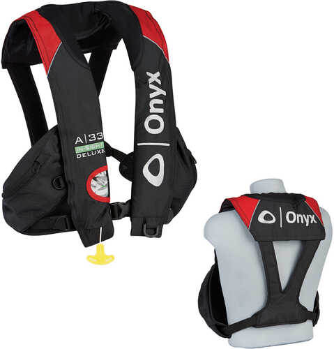 Onyx A-33 In-Sight Deluxe "Tournament" Automatic Inflatable Life Vest - Black/Red