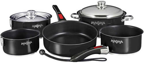 Magma Nestable 10 Piece Induction Non-Stick Enamel Finish Cookware Set - Jet Black