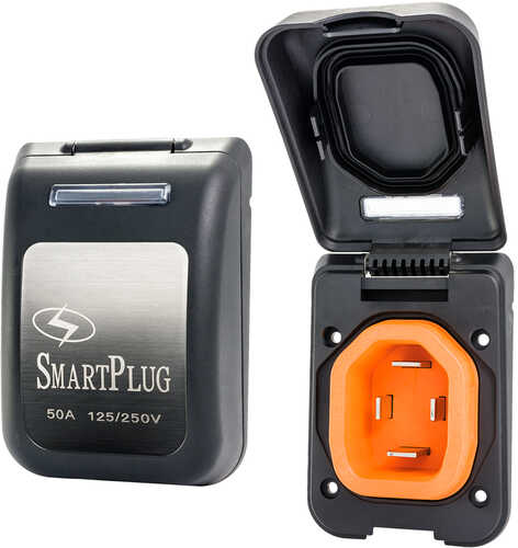 SmartPlug 50 Amp Non Metallic Black Inlet - Boat &amp; RV Side