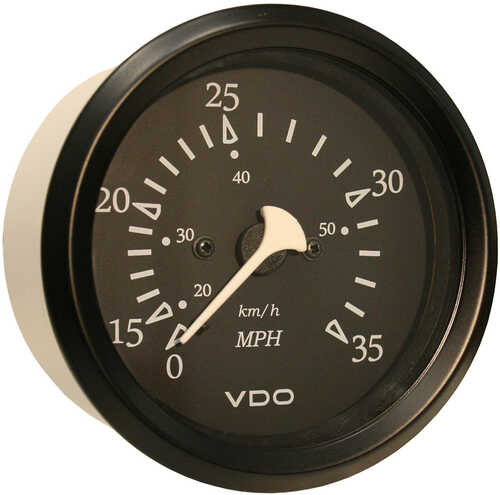 VDO Allentare Black 35MPH 3-3/8" (85mm) Pitot Speedometer - Bezel