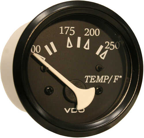 VDO Allentare Black 250&#176;F Water Temperature Gauge - Use w/Marine 450-29 Ohm Sender 12V Bezel