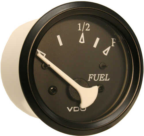 VDO Allentare Black Fuel Level Gauge - Use w/Marine 240-33 Ohm Senders 12V Bezel