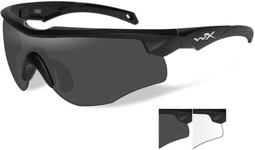 Wiley X Rogue Sunglasses - Smoke Grey/Clear Lens - Matte Black Frame