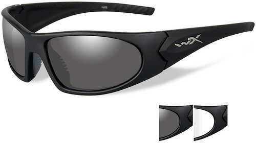 Wiley X Romer 3 Sunglasses - Smoke Grey/Clear Lens - Matte Black Frame