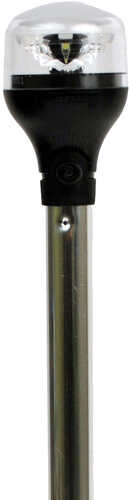 Attwood LightArmor Plug-In All-Around - 20" Aluminum Pole Black Horizontal Composite Base w/Adapter