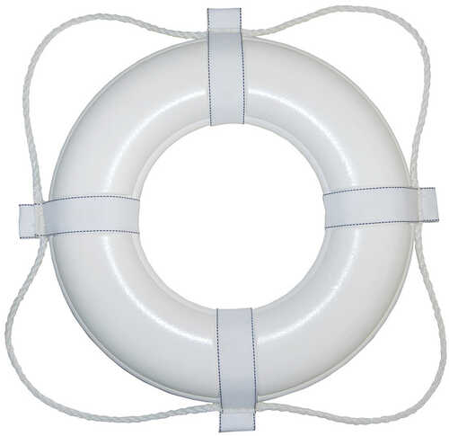 Taylor Made Foam Ring Buoy - 24" - White w/White Rope