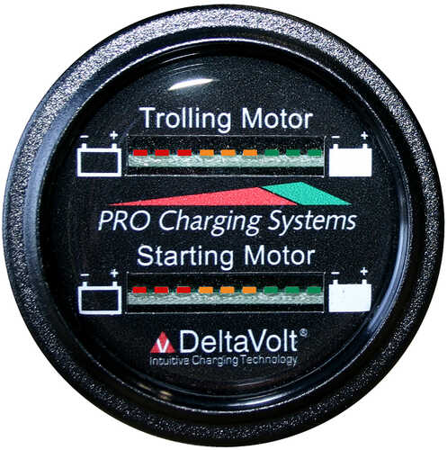 Dual Pro Battery Fuel Gauge - Marine Read Monitor 12V/24V System 15' Cable