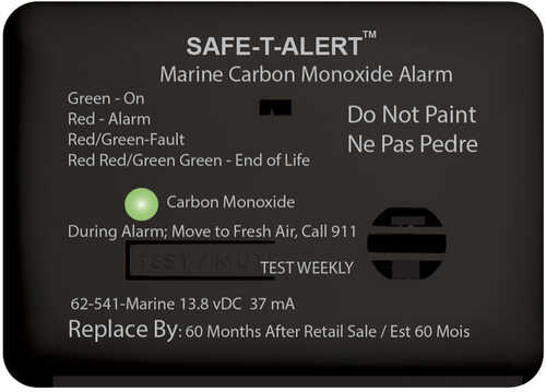 Safe-T-Alert 62 Series Carbon Monoxide Alarm w/Relay - 12V 62-541-R-Marine Surface Mount Black