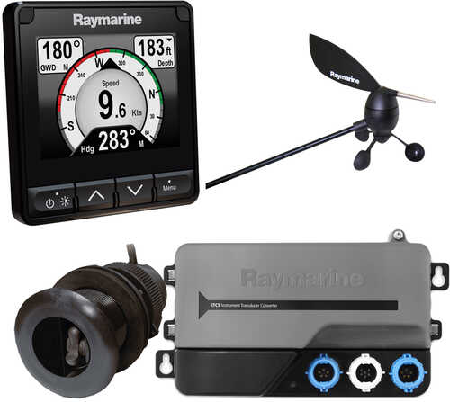Raymarine i70s System Pack w/Color Instrument &amp; Wind DST Transducers iTC-5 3M Backbone T-Piece Power 2