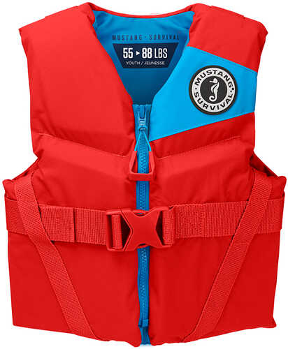 Mustang Rev Youth Foam Vest - Imperial Red