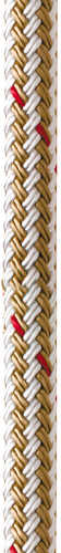 New England Ropes 3/8" x 25' Nylon Double Braid Dock Line - White/Gold w/Tracer