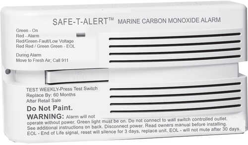 Safe-T-Alert 65 Series Marine Carbon Monoxide Alarm - Surface Mount - 12V - White