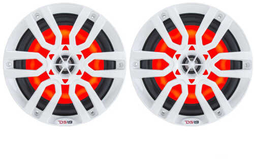 DS18 HYDRO 6.5" 2-Way Marine Speakers w/RGB LED Lights 300W - White