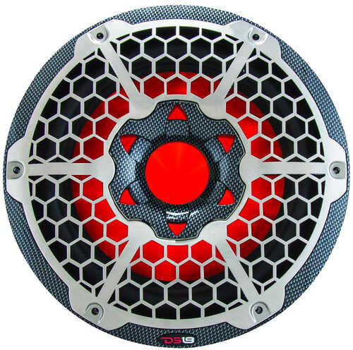 DS18 HYDRO 10" Subwoofer w/RGB Lights - 600W - Carbon Fiber