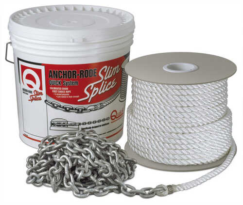 Quick Anchor Rode 25&#39; - 8mm Chain - 200&#39; - 9/16" 3 Plait Rope