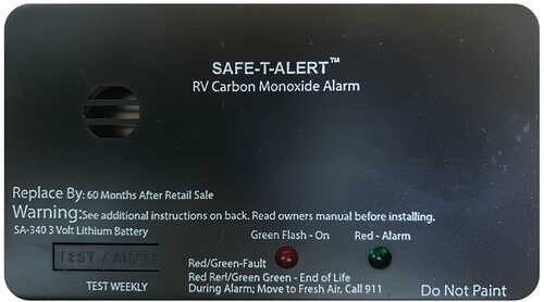 Safe-t-alert Sa-340 Black Rv Battery Powered Co2 Detector - Rectangle