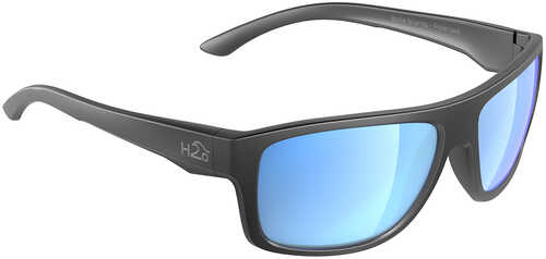 H2Optix Grayton Sunglasses Matt Gun Metal, Grey Blue Flash Mirror Lens Cat. 3 - AR Coating