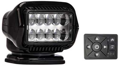 Golight Stryker Series Permanent Mount Black 12V LED w/Hard Wired Dash Remote