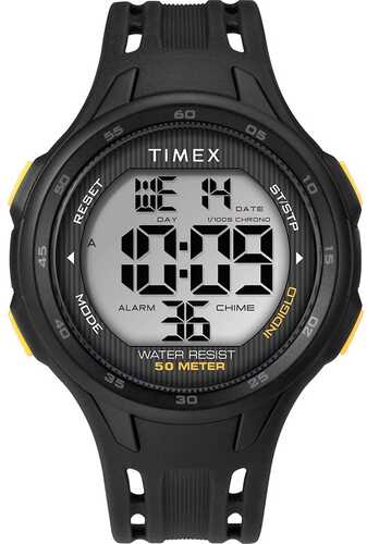 Timex DGTL 45mm Men's Watch - Black/Yellow Case Strap