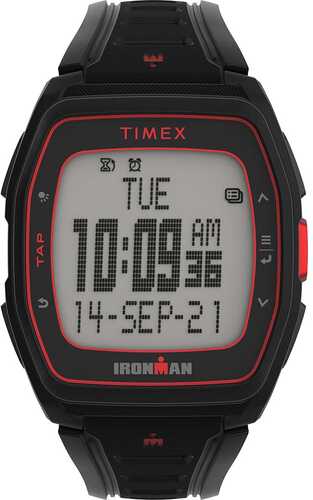 Timex IRONMAN&reg; T300 Silicone Strap Watch - Black/Red