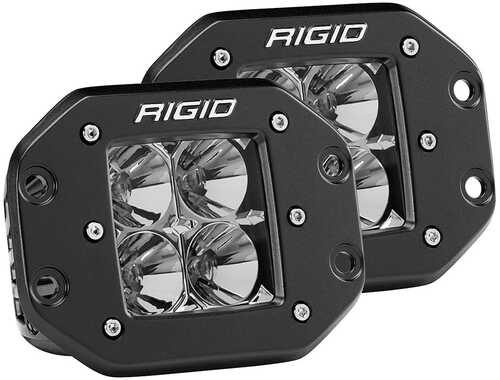 Rigid Industries D-series Pro Flood Flush Mount Black Light - Pair