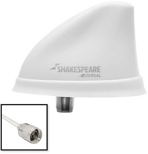 Shakespeare Dorsal Antenna White Low Profile 26' Rgb Cable W/pl-259