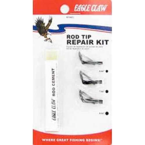 Eagle Claw Rod Tip Repair Kit 3 Black Tips With Glue Md#: BTAEC