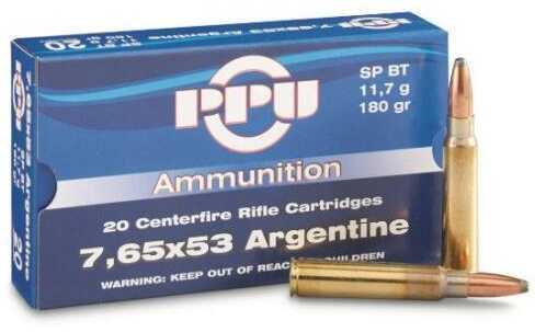 7.65mm Argentine 180 Grain Jacketed Soft Point 20 Rounds Prvi Partizan Ammunition