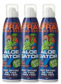 Aloe Gator 3 Pack Of Adult Continuous Spray 6 Oz.